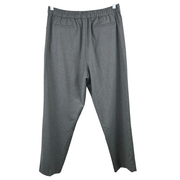Calvin Klein Gray Pinstripe Straight-Leg High Rise Cropped Trouser Pants 14 NWT - Picture 3 of 14